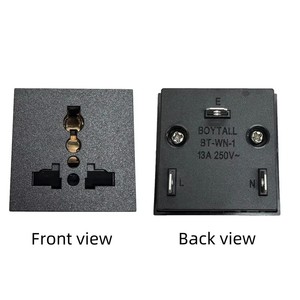 Presa Elettrica Industriale Multiuso, Standard US BSI UK, Presa Elettrica Compatta Nera Incorporata - Product Image 4