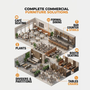 Ensemble de meubles de café modernes de couleur pastel fauteuils en velours table blanche pour salon avec vue sur la ville salle à manger commerciale - Product Image 2