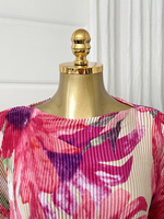 Abaya Élégante à Imprimé Floral Bohème, Légère en Satin de Polyester, Robe de Plage Oversize pour Femme, Rose