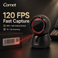 Lecteur de codes-barres omnidirectionnel 2D USB mains libres, lecteur de codes QR, scanner de présentation de point de vente pour caisse de détail PT-128