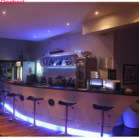 Ensemble de chaises de bar de bateau de grande taille à LED 2025, design moderne de comptoir de bar de café en pierre à surface solide