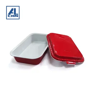 360ml Recyclable Color Customized Disposable Aluminum Food Packaging Kitchen Tools Airline Catering Foil Boxes Plastic Pulp