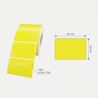 Rollo de Etiquetas de Papel Térmico Amarillo Brillante de 60*40mm, 1000 Hojas, Etiquetas Térmicas Directas para Envío, Código de Barras, Etiqueta de Precio