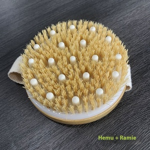 Cepillo corporal redondo, cepillo exfoliante con nódulos <span class=keywords><strong>de</strong></span> masaje, cepillo corporal para piel seca para celulitis y drenaje linfático - Product Image 2