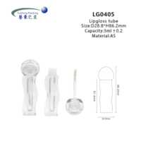 Tube de brillant à lèvres transparent de luxe sur mesure 3ml, boîte de brillant à lèvres en plastique ondulé, compacts cosmétiques à marque privée