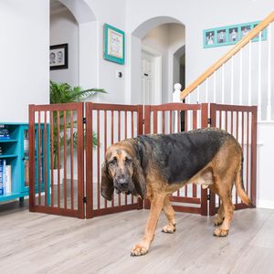 Puerta para mascotas independiente de alta calidad para casa de madera para perros, barrera interior, valla de seguridad de madera plegable para perros a la venta - Product Image 6