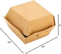 Caja para Mini Hamburguesas con Tapa Abatible, Contenedor Desechable de Papel Kraft para Llevar, para Hamburguesas Pequeñas o Postres, Caja Marrón