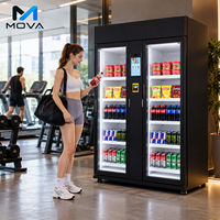 Distributeur automatique de nourriture et de boissons, reconnaissance visuelle IA, refroidisseur intelligent, écran tactile, acier inoxydable, gestion basée sur le cloud, Nayax