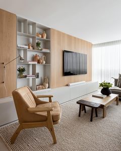 Đồ nội thất hiện đại phòng khách đứng TV đồ nội thất nổi gỗ TV đứng tường sang trọng đơn vị TV tủ với ánh sáng - Product Image 3