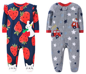 Ropa de Bebé al por Mayor de Fábrica, Peleles de Dibujos Animados, Ropa de Bebé de 9 a 24 Meses, Ropa de Forro Polar de Manga Larga, Disfraces de Invierno, Pijamas - Product Image 1