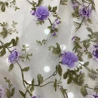 Tissu en maille jacquard 2024, organza 3D, dentelle florale en voile brodée, accessoires de robe de mariée, respirant, séchage rapide