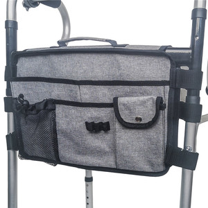 Sac de rangement portable personnalisé pour déambulateur, sac latéral pour fauteuil roulant, sac d'épicerie pliable, organiseur d'accessoires avec porte-gobelet - Product Image 6