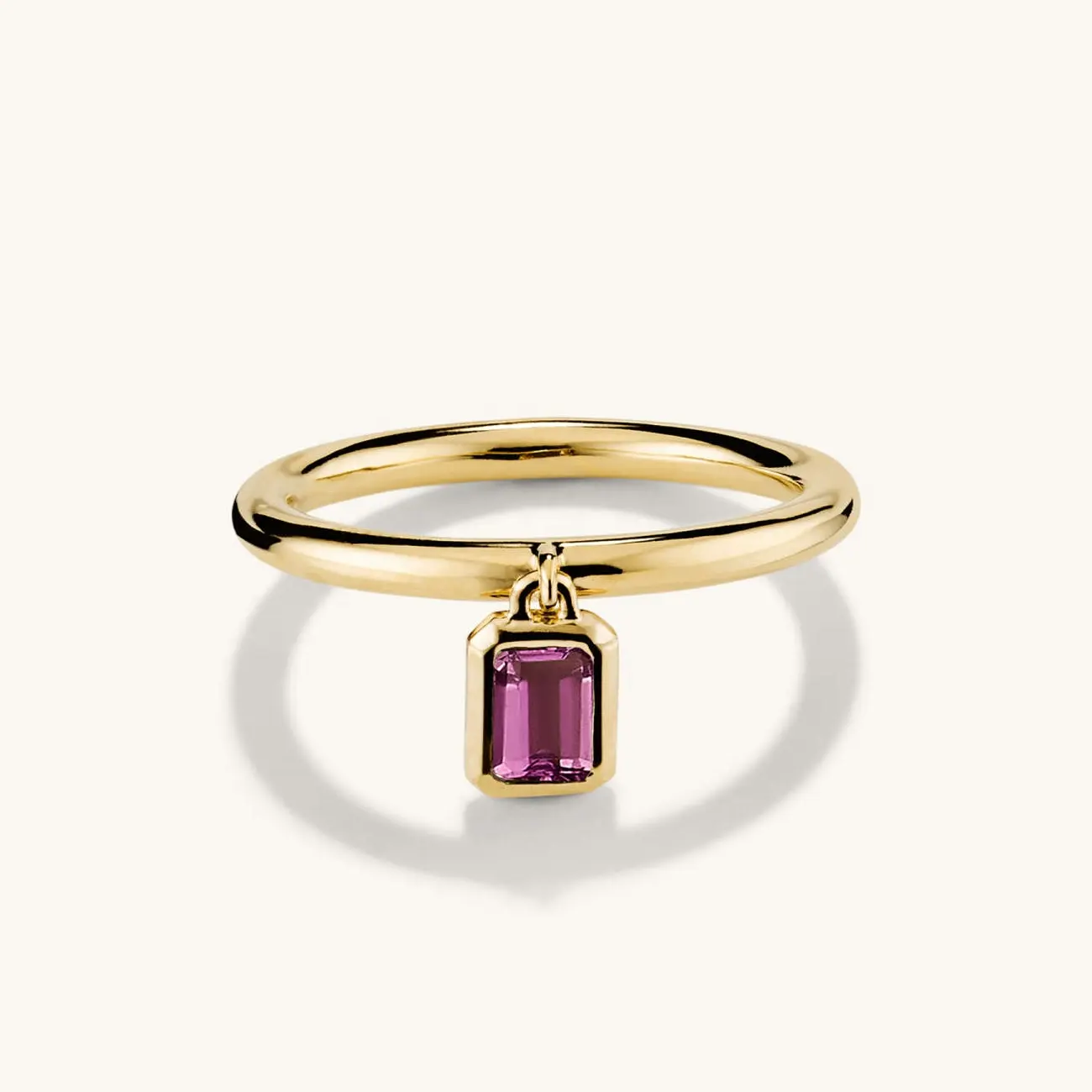 LOZRUNVE модные ювелирные изделия новый дизайн 18k золото минималистский багет висящее кольцо