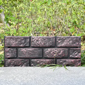 Ensemble de 4 briques de jardin décoratives en plastique, clôture ornementale à effet de bordure pour Patio, clôture de pelouse de petite taille