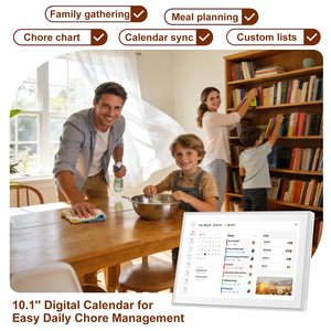 10.1 Inch Indoor <b>Wall</b> Planner <b>Digital</b> Calendar Chore Chart Smart Touchscreen Display <b>For</b> Family Schedules And Retail Store - Product Image 4