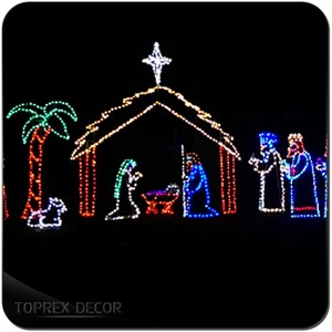 Nuovo Design decorazione natalizia da esterno Led presepe e presepi motivo natale corda luce 225cm - Product Image 6