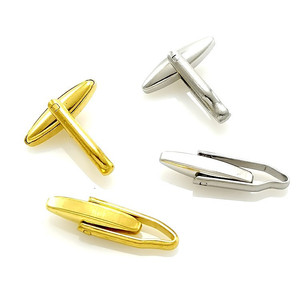 Mancuernillas de acero inoxidable con forma de oliva y V para hombre, accesorios de vestimenta formal, venta al por mayor - Product Image 1