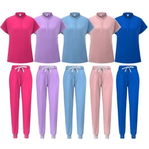 Women Medical <b>Scrub</b> Set Knitted Moisture Wicking Split Uniform Hospital Work <b>Clothes</b> S XXL - Product Image 1