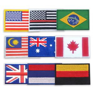 Écusson brodé personnalisé drapeau national - Écusson thermocollant tissé pour vêtements et sacs - Product Image 2