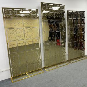 Nuovo Arco Decorativo in Acciaio Inox Dorato per Matrimoni, Stile Moderno, Sfondo Geometrico per Palcoscenico Floreale - Product Image 6