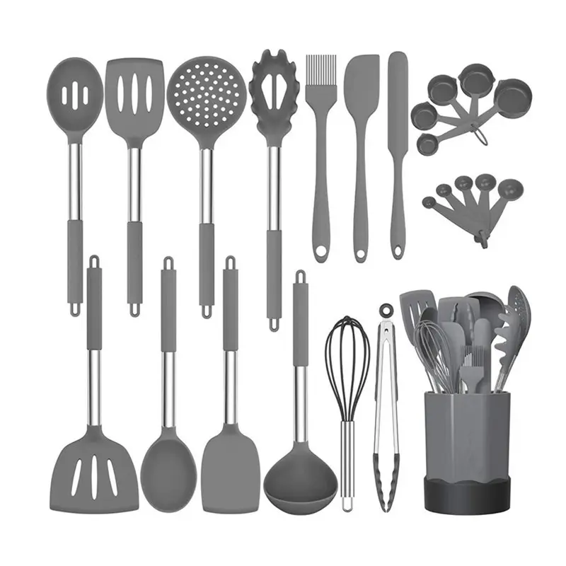 Best Seller 24pcs Stainless Steel Silicone Cooking Tools Kitchen Utensil Set