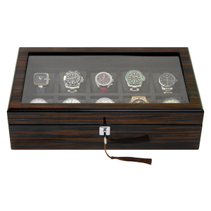 Biểu Tượng Tùy Chỉnh 10 Khe Cắm Sang Trọng PU Da Bên Trong Quà Tặng Bao Bì Màu Đen Đồng Hồ Duy Nhất Ban Nhạc Dây Đeo Hộp Hiển Thị Với Saber Giấy Chứng Nhận - Product Image 3