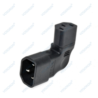 Adaptateur secteur IEC C14 vers C13, angle gauche/droite, prise secteur IEC 320 C14 mâle vers IEC 320 C13 femelle pour téléviseur mural LCD