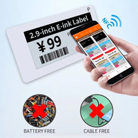 Label Rak Elektronik E-Ink Hitam/Putih 2,9 Inci 296x128 Tanpa Baterai, Nirkabel, Pintar, untuk Gudang & Inventaris Ritel