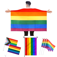 Drapeaux d'amour LGBTQ personnalisés de 3x5 pieds en polyester fanion de jardin pour voiture avec logo personnalisé drapeau arc-en-ciel Gay Pride