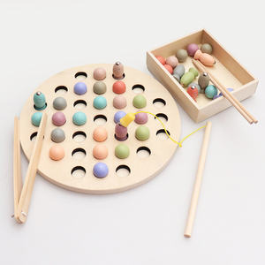 los niños Juego de la pesca se formación clip Bola de mármol 3-6 años los niños y las niñas enseñanza SIDA juguetes de madera - Product Image 1