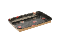 Vente en gros usine – Meilleur prix – Boîte à sushi carrée robuste en papier kraft noir et brun de qualité alimentaire, écologique, avec couvercle PET Samma