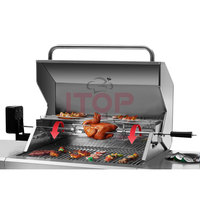Barbecue vertical au charbon de bois, fumoir, prix d'usine, prix bas, barbecue au charbon de bois et au gaz intégré dans un meuble