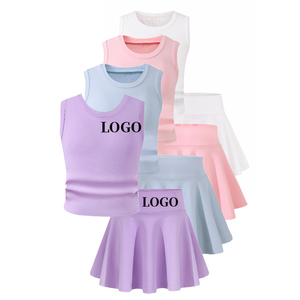 Conjunto de Falda Deportiva para Niñas, Shorts de Yoga Cómodos, Alta Elasticidad, Transpirables, para Correr, Fitness, Tenis, Ropa Deportiva - Product Image 1