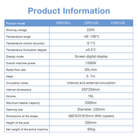 Prix de gros Laboratoire numérique 10L Pompe de circulation de liquide de refroidissement à haute et basse température Refroidisseur d'eau de circulation