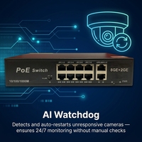Switch PoE non géré 11 ports 8FE + 2 GE Uplink + 1 SFP AP-1038KE