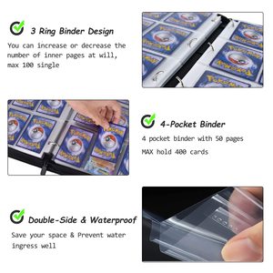 Classeur <span class=keywords><strong>de</strong></span> collection <span class=keywords><strong>de</strong></span> cartes à collectionner pour cartes <span class=keywords><strong>de</strong></span> football, <span class=keywords><strong>de</strong></span> sport, Pokémon et <span class=keywords><strong>de</strong></span> photos, avec 49 pochettes - Product Image 4