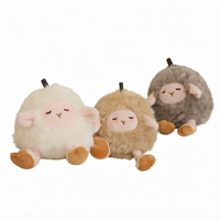 Porte-clés en peluche mouton de dessin animé, breloque de sac douce et moelleuse, jouet pendentif rembourré en coton PP, cadeau