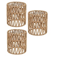Abat-jour en rotin pendentif applique abat-jour ventilateur de plafond lumière couvre cylindre tissé abat-jour pour suspension lampadaires