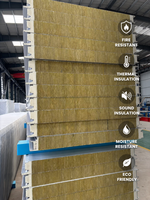 Panneau sandwich en laine de roche avec bordure en polyuréthane pour la construction de bâtiments commerciaux, système de toiture, de murs et de cloisons