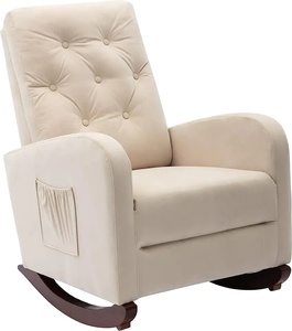 Fauteuil à bascule inclinable super confortable de style minimaliste, tissu en lin, couleur personnalisée pour la maison, le bureau, le salon, la chambre à coucher - Product Image 3