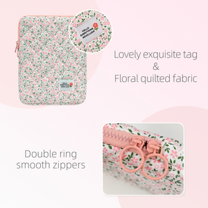Housse de <span class=keywords><strong>tablette</strong></span> de 11 pouces pour iPad Pro/HUAWEI/Samsung/<span class=keywords><strong>Lenovo</strong></span>/Surface, motif floral matelassé, multi-compartiments, <span class=keywords><strong>pochette</strong></span> portable pour <span class=keywords><strong>tablette</strong></span> - Product Image 5