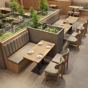 Juego de Sofás Modernos YILISTAR para Restaurante, con Cubierta Cuadrada de Imitación Mármol y Asiento de Madera Maciza, para Uso en Hoteles, Cafeterías, Pizzerías y Talleres - Product Image 5