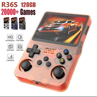Console portable rétro GAMINJA R36s 64 Go avec accessoires R36s et écran rétro de 3,5 pouces