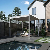 Pergola bioclimatique motorisée à toit rétractable en aluminium pour jardin extérieur, avec éclairage LED et couverture télescopique automatisée pour balcon