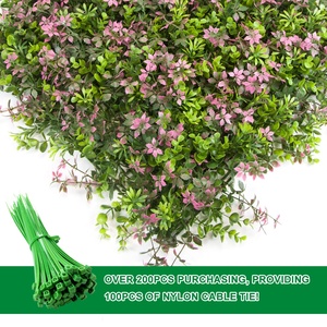 Panneau mural végétal artificiel résistant aux UV pour extérieur avec feuillage mixte réaliste, jardin vertical artificiel pour la décoration murale - Product Image 3