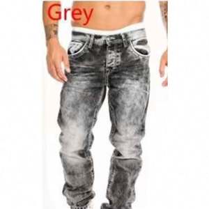 Jeans Regolari da Uomo con Design Personalizzato, Verniciatura a Spruzzo Blu, Effetto Strappato e Distrutto - Product Image 5