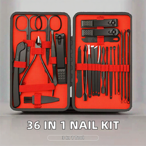 Ensemble professionnel de manucure et pédicure 2027, dernier design, 36 en 1, outils de soin des ongles pour le visage, les pieds et les mains, coupe-ongles en acier inoxydable 3 en 1 - Product Image 2