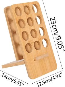 12 Grids <strong>Solid</strong> Wood Essential Oils Storage <strong>Racks</strong> Oil Organizer Bottles Standing Type Display Stand Holder - Product Image 3