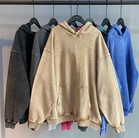 2022 신상 겨울 헤비웨이트 프렌치 테리 코튼 420gsm 안감 있는 오버사이즈 워싱 솔리드 통기성 방풍 후드 남성용