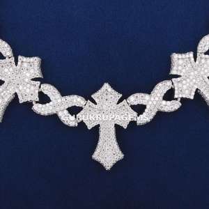 Cadena cubana de eslabones cruzados de 30 mm con moissanita VVS, plata 925, lujo, estilo hip hop, collar con incrustaciones de circonitas, regalo de boda para hombre - Product Image 2